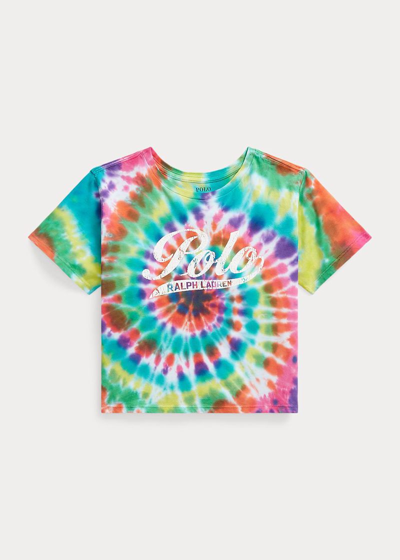 ラルフ ローレン T シャツ ガール カラー 7-14 年 Tie-dye ロゴ コットン ジャージー Boxy MEQNA7351